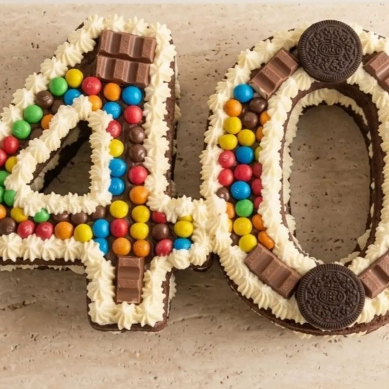 Custom Numbered Birthday Brownie Cake - Celebration Bakes Essex